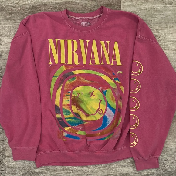 Urban Outfitters Tops - Nirvana Pink Graphic Men's Sweater